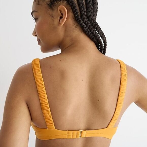 NWT J.Crew Scrunchie-strap squareneck bikini top size XL - Picture 7 of 9